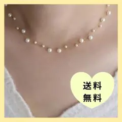 華奢 パール レディース ネックレス 上品 綺麗め 2連 パーティー お呼ばれ