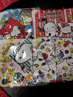 【新品未使用】スヌーピー ループ付タオル 4枚セット 保育園/幼稚園