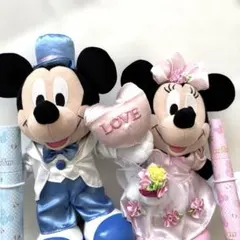 【美品】袋付き　ミッキー ミニー ウェディング ぬいぐるみ
