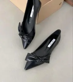 【Dholic】ポインテッドリボンフラットシューズ