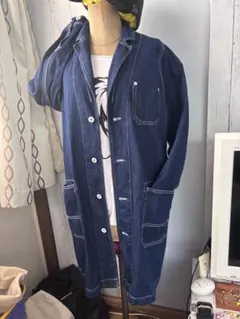インディゴデニム ロング丈 カバーオール
