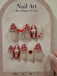 ネイルチップ 平成女児 韓国 y2k ウィッシュコア 音符 千鳥柄