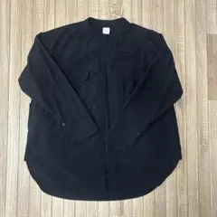 earthy 撥水ナイロンスリットシャツ ブラック スタンドカラーのサムネイル