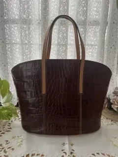 Les sacs Adam ルサックアダム クロコ型押し トート ハンド バッグ