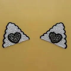 ねこみみ うちわデコ デコうちわ デコパーツ デコストーン