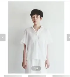 fog linen work リネン100% 半袖シャツ ホワイトのサムネイル