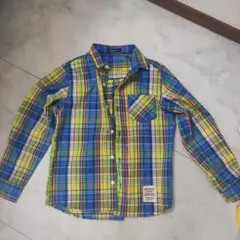 mou jon jon チェック柄 長袖シャツ 140