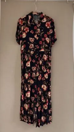 美品♡Burberrys 花柄 ベルト付き マキシ丈 シャツワンピース 大きい 美品♡Burberrys 花柄 ベルト付き マキシ丈 シャツワンピース 大きい
