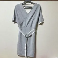 セシルマクビー ワンピース 膝丈ワンピ グレー ドレスCECIL Mc BEE