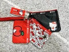 レスポートサック　サンリオ　キティ　　 3連ポーチ