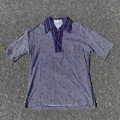 vintage y2k 総柄ポロシャツ　生地◎