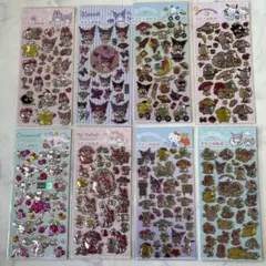 【即日発送♡】マイメロ　シナモ　クロミ　メタリック　3Dシール　8枚セット