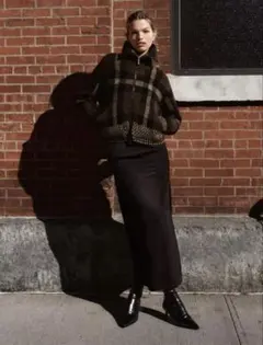 【美品】ZARAチェック柄ボンバージャケット