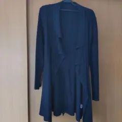 ロングカーディガン ウエストリボン付き