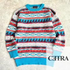 vintage マルチカラー 立体 3D デザイン レトロ アクリル ニット