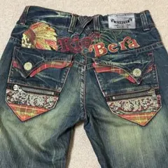 リオベラ RIOBERA JEANS 刺繍 デニムパンツ スカル サイズ30のサムネイル
