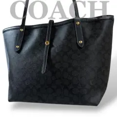 美品　コーチ　トートバッグ シグネチャー　ターンロック A4収納可　32714