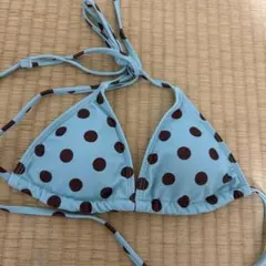 最終値下げ 水色 ドット柄 三角ビキニ セパレート水着のサムネイル