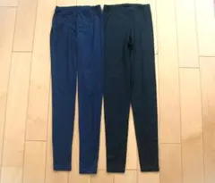 ユニクロ エアリズム スパッツ レギンス XS 黒 紺 2点セット
