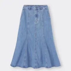 GU デニムマーメイドスカート Sサイズ　ブルー