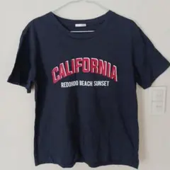 美品　GU　ネイビー　Lサイズ　半袖　ロゴ Tシャツ