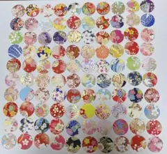 フレークシール　和紙シール　マル100枚 No.43