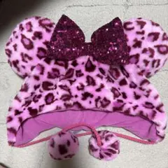 ミニーちゃんヒョウ柄ファンキャップ
