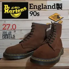 極美品　90年 英国製 Dr.Martens 8ホールブーツ 27.0　スエード