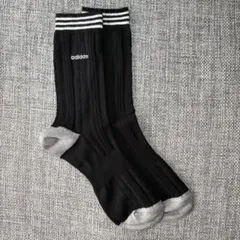 【新品未使用】adidas ゴルフ用 ケーブル編み ブラックソックス