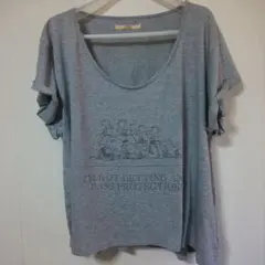 スヌーピー レディース Tシャツ ナノユニバース 半袖 グレー 灰色 古着風
