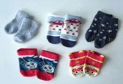 ベビー靴下セット 5足　7cm〜13cm トーマス　アンパンマン　星柄