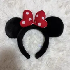 ミニーマウス カチューシャ 赤い水玉リボン