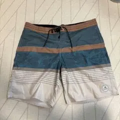 BILLABONG 水着 サイズ36 青・茶・白ストライプ
