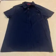PRADA　ポロシャツ　ロゴ　ネイビーカラー ネイビー 半袖 コットン ポロシャツ | PRADA