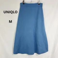 ユニクロ◇UNIQLO　スムースコットンブレンドスカート【M】水色　ウエストゴム