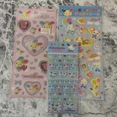 ウサハナ　キラキラジュエルシール　タイルシール　ぷくぷくシール　3枚