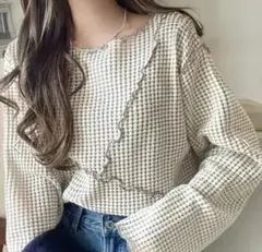 ♥配色・カラーブロック 長袖 クルーネック Tシャツ・カットソー♥