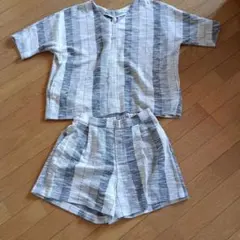 値下げラグナムーンストライプ柄カジュアルセットアップ