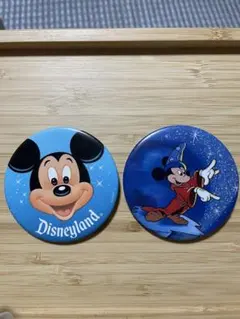 ディズニーランド ミッキーマウス 缶バッジ 2点セット ファンタジア