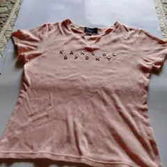 KANGOL SPORT 半袖Tシャツ 淡いサーモンピンク ロゴ