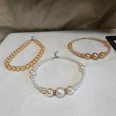パール調　チョーカー　3点