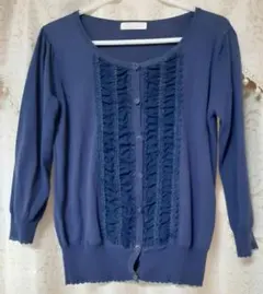 フェルゥカーディガン フリル ブルー