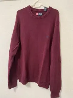 CHAPS バーガンディ ニット Lサイズのサムネイル