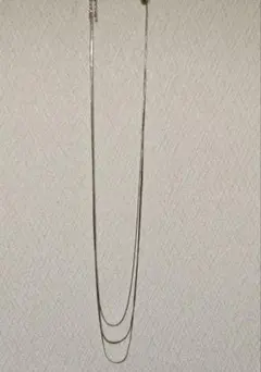 シルバー 3連ロングネックレス