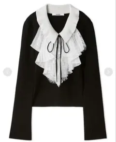 SNIDEL Sustainableレイヤードラッフルニットプルオーバー