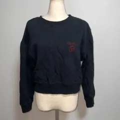 JEANASIS 黒 ロゴ入り クロップドスウェットのサムネイル