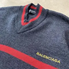 【極美品】BALENCIAGA 17AW Vネックチルデンニット　Mのサムネイル