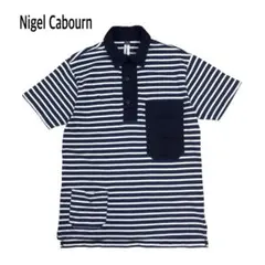 Nigel Cabourn ボーダー ポロシャツ 半袖 総柄 50のサムネイル