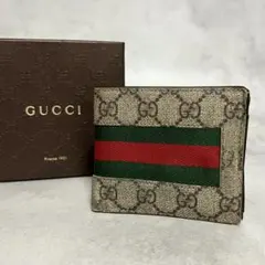 GUCCI グッチ 財布 シェリーライン グッチシマ レザー ベージュ P55