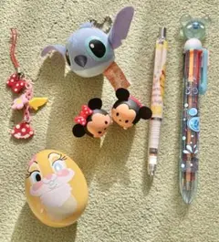 ディズニーキャラクター ツムツムストラップ 文房具セット